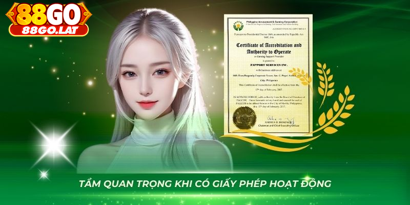 Điều kiện được cấp giấy phép hoạt động 88GO chất lượng